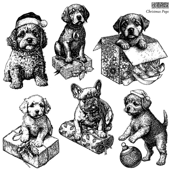 Christmas Pups IOD Decor Stamp - Limited Edition - DEJA VU BOUTIK