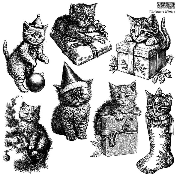 Christmas Kitties IOD Decor Stamp - Limited Edition
