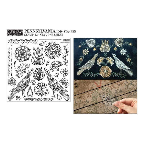 Tampon décoratif Pennsylvania Folk IOD - DEJA VU BOUTIK